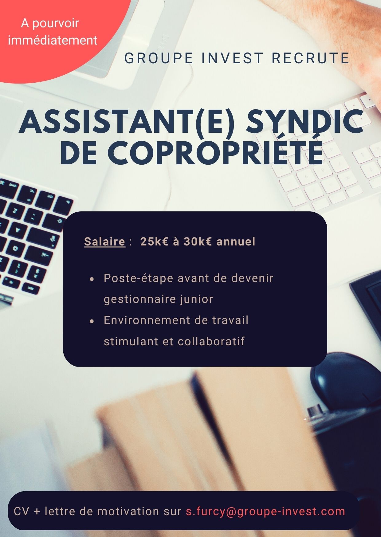 "Offre emploi Immobilier : Assistant(e) coproprit"