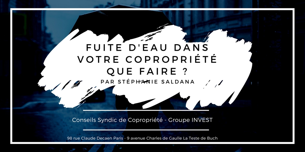 "Fuite d'eau dans votre coproprit, que faire ?"